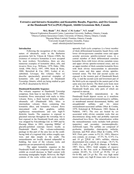 Extrusive and Intrusive Komatiites and Komatiitic Basalts, Peperites, and Ore Genesis at the Dundonald Ni-Cu-(PGE) Deposit, Abitibi Greenstone Belt, Canada