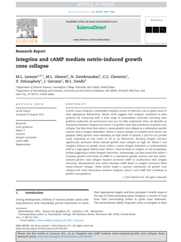 Integrins and Camp Mediate Netrin-Induced Growth Cone Collapse