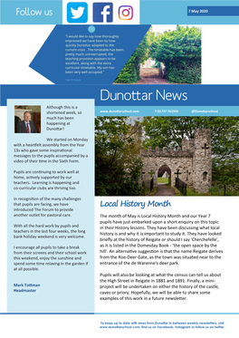 Dunottar Newsletter 7 May 2020
