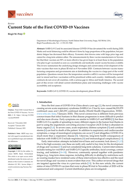 Current State of the First COVID-19 Vaccines