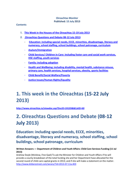 Alliance Oireachtas Monitor 108 08-12 July 2013.Pdf