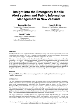 Insight Into the Emergency Mobile Alert System and Public Information Management in New Zealand