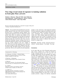 Tree Rings Reveal Extent of Exposure to Ionizing Radiation in Scots Pine Pinus Sylvestris