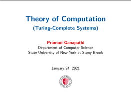 Theory of Computation (Turing-Complete Systems)