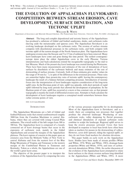 Competition Between Stream Erosion, Cave Development, Surface Denudation, and Tectonic Uplift