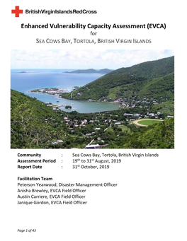 Enhanced Vulnerability Capacity Assessment (EVCA) for SEA COWS BAY, TORTOLA, BRITISH VIRGIN ISLANDS