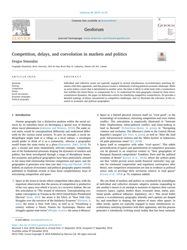 Competition, Delays, and Coevolution in Markets and Politics T Dragos Simandan