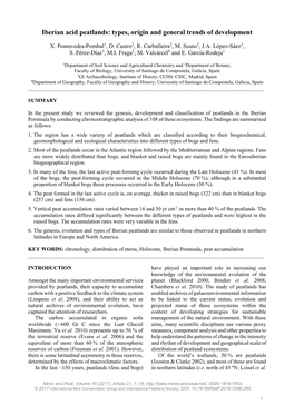 Iberian Acid Peatlands: Types, Origin and General Trends of Development