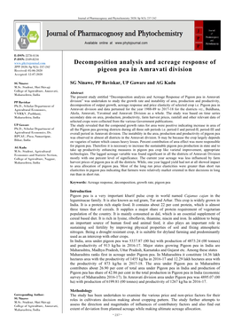 Decomposition Analysis and Acreage Response of Pigeon Pea in Amravati