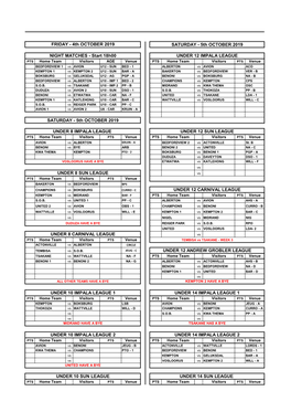 View the Latest Fixtures