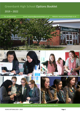 Greenbank High School Options Booklet 2019 – 2022