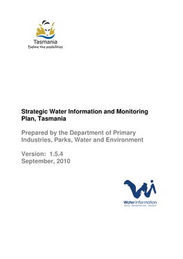 Strategic Water Information and Monitoring Plan, Tasmania