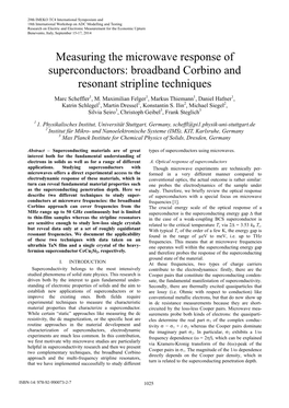 Broadband Corbino and Resonant Stripline Techniques