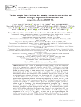 The First Samples from Almahata Sitta Showing Contacts Between Ureilitic