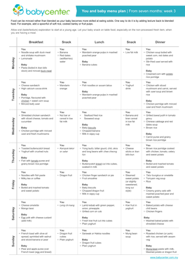 You and Baby Menu Plan | from Seven Months: Week 3