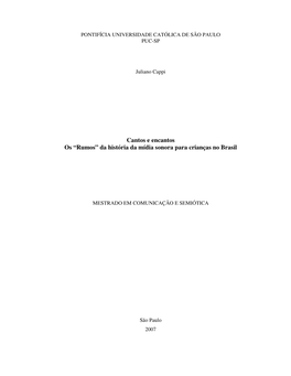 Da História Da Mídia Sonora Para Crianças No Brasil