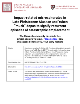 Impact-Related Microspherules in Late Pleistocene Alaskan and Yukon “Muck” Deposits Signify Recurrent Episodes of Catastrophic Emplacement