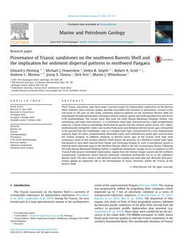 Provenance of Triassic Sandstones on the Southwest Barents Shelf and the Implication for Sediment Dispersal Patterns in Northwest Pangaea