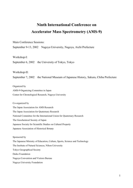Ninth International Conference on Accelerator Mass Spectrometry (AMS-9)