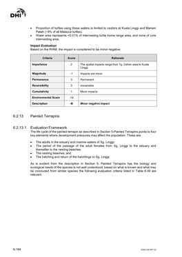 6.2.13 Painted Terrapins 6.2.13.1 Evaluation Framework