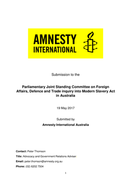 170519 AIA Submission to the Inquiry Into Modern Slavery Act in Australia