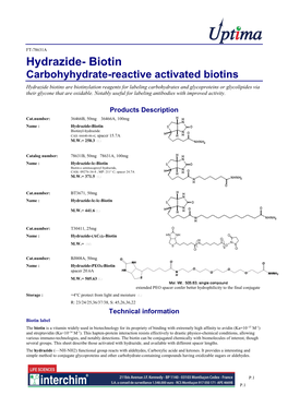 Hydrazide- Biotin