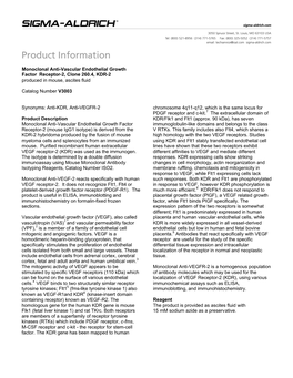 Monoclonal Anti-Vascular Endothelial Growth Factor Receptor-2, Clone 260.4, KDR-2 Produced in Mouse, Ascites Fluid