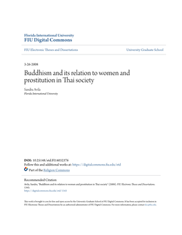 Buddhism and Its Relation to Women and Prostitution in Thai Society Sandra Avila Florida International University