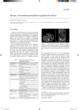 Hiccups : an Uncommon Presentation of Pyogenic Liver Abscess