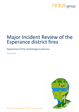 Major Incident Review of the Esperance District Fires