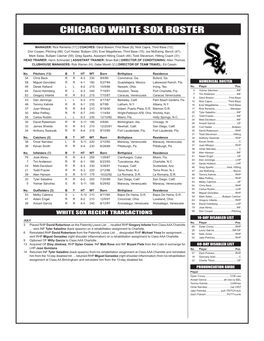 Chicago White Sox Roster