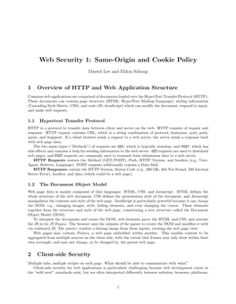 Web Security 1: Same-Origin and Cookie Policy