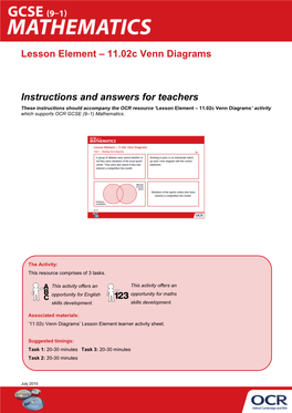 11.02C Venn Diagrams Teacher Instructions