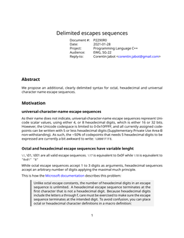 Delimited Escapes Sequences