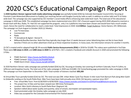 2020 CSC's Educational Campaign Report