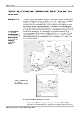 SOVEREIGNTY DISPUTES and TERRITORIAL WATERS Gerry O’Reilly