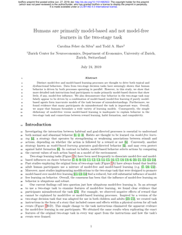 Humans Are Primarily Model-Based and Not Model-Free Learners in the Two-Stage Task