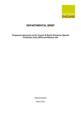 Crouch and Roach Estuaries SPA/Ramsar Departmental Brief