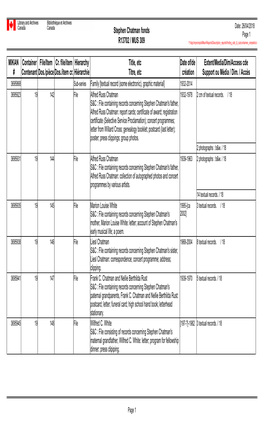 Stephen Chatman Fonds R13702 / MUS 309 MIKAN # Container