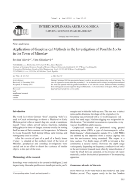 Application of Geophysical Methods in the Investigation of Possible Lochs in the Town of Miroslav