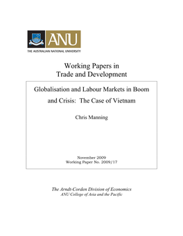 Working Papers in Trade and Development