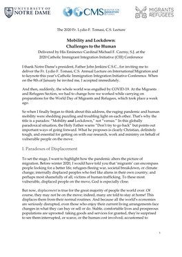 Challenges to the Human I. Paradoxes of Displacement