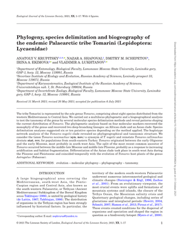 Phylogeny, Species Delimitation and Biogeography of the Endemic