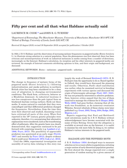 Fifty Per Cent and All That: What Haldane Actually Said