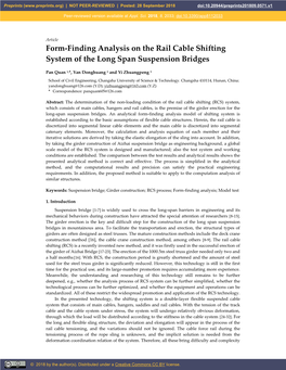 Form-Finding Analysis on the Rail Cable Shifting System of the Long Span Suspension Bridges