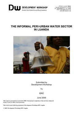 The Informal Peri-Urban Water Sector in Luanda