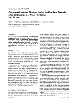 Electrocardiographic Changes During the First Few Seconds After Cardioversion of Atrial Fibrillation and Flutter