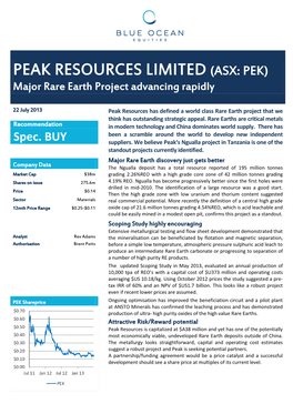 BOEQ – PEK Research Note July 2013