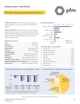 PFM Multi-Manager International Equity Fund