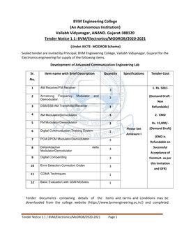 BVM Engineering College (An Autonomous Institution) Vallabh Vidyanagar, ANAND